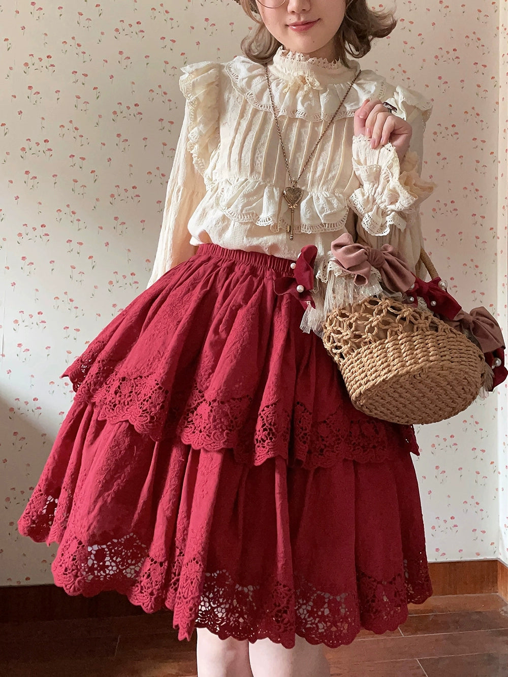 [Sales period ended] Forest Rondo Lace Layer Skirt, 2-layer type