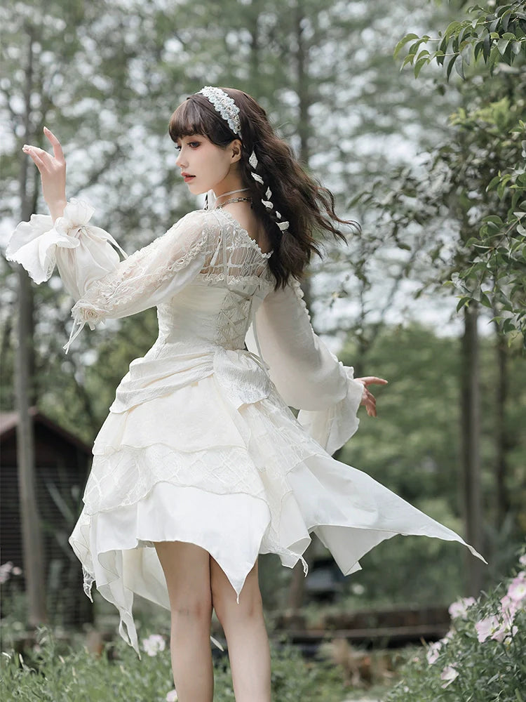 Elegant flower loli jumper skirt with bamboo design