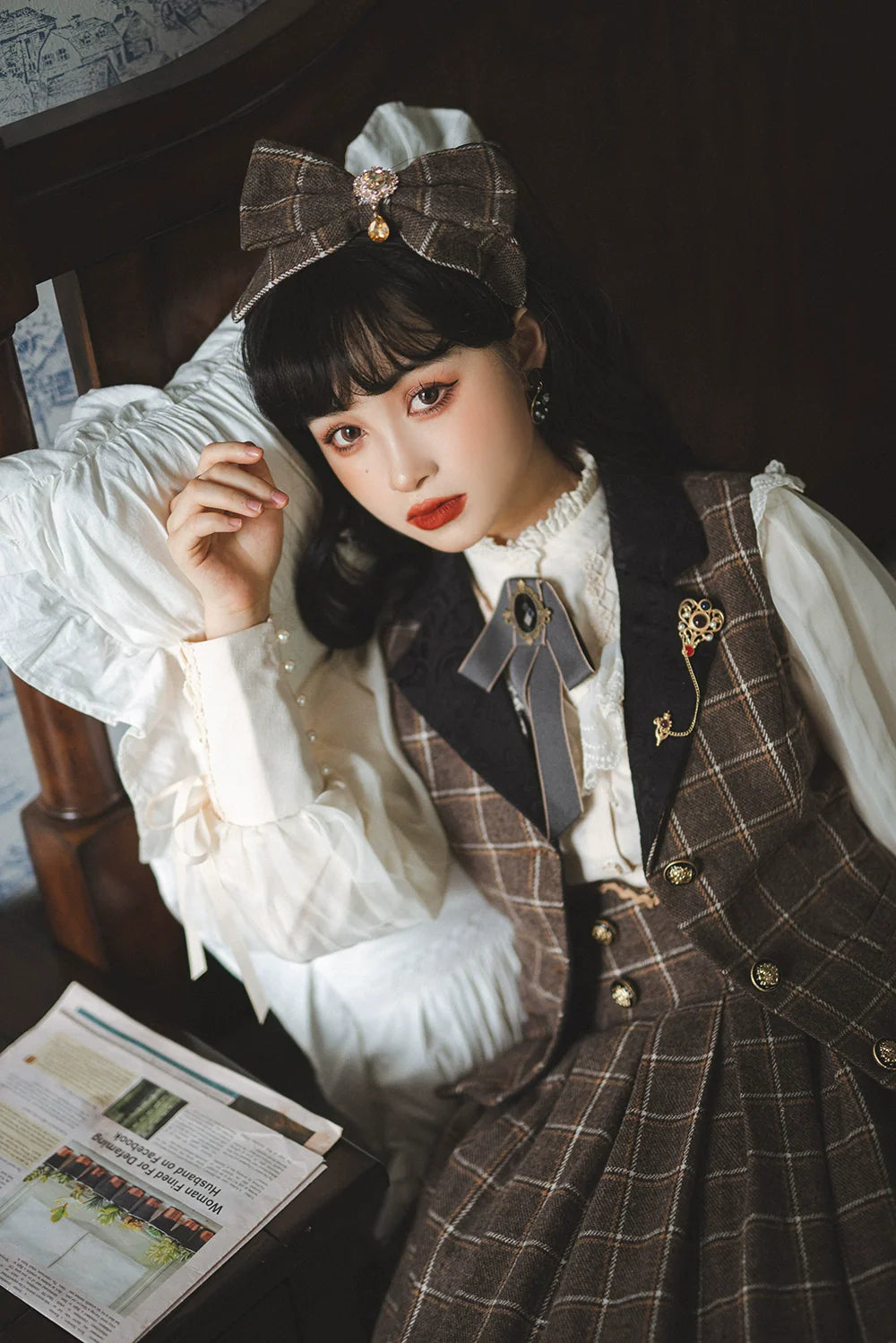 [Pre-order] British Classical Lolita Stand Collar Blouse [Buy together for 20% off]