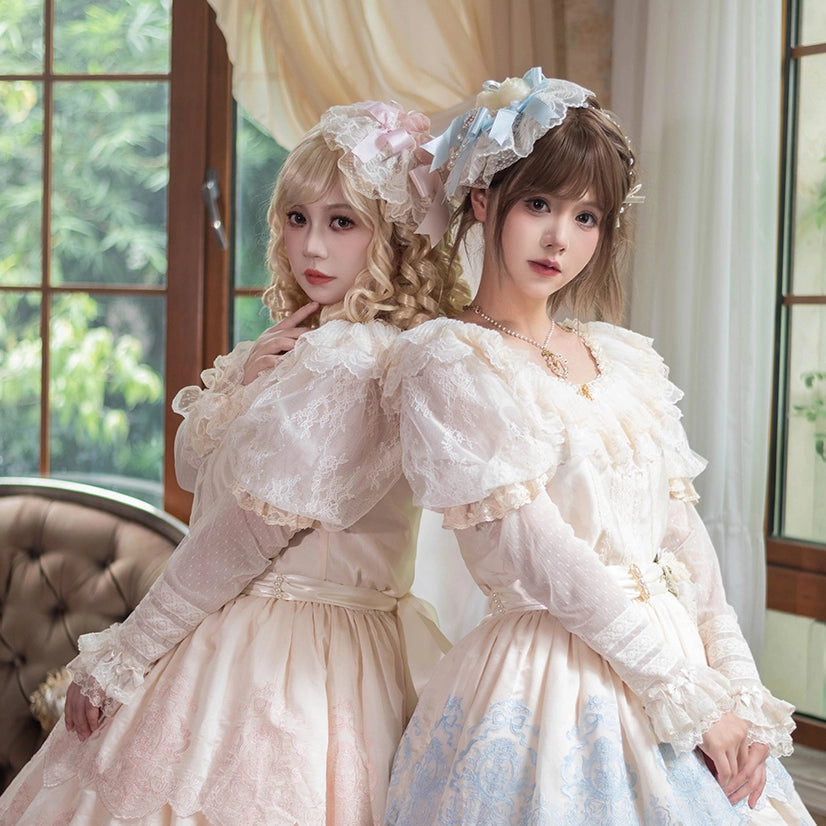 【受注予約9/25まで】Noble Garden 付け袖付きレースブラウス