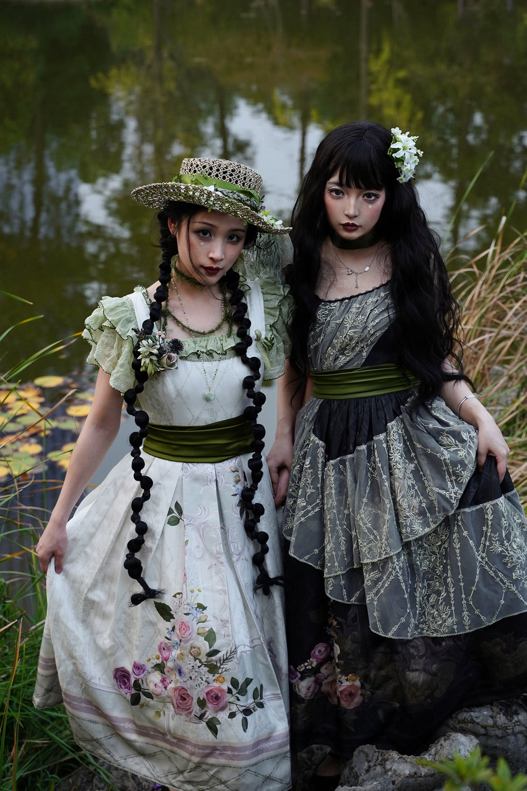 【受注予約1/23まで】Anthea Garden ジャンパースカート1型・花柄プリントあり