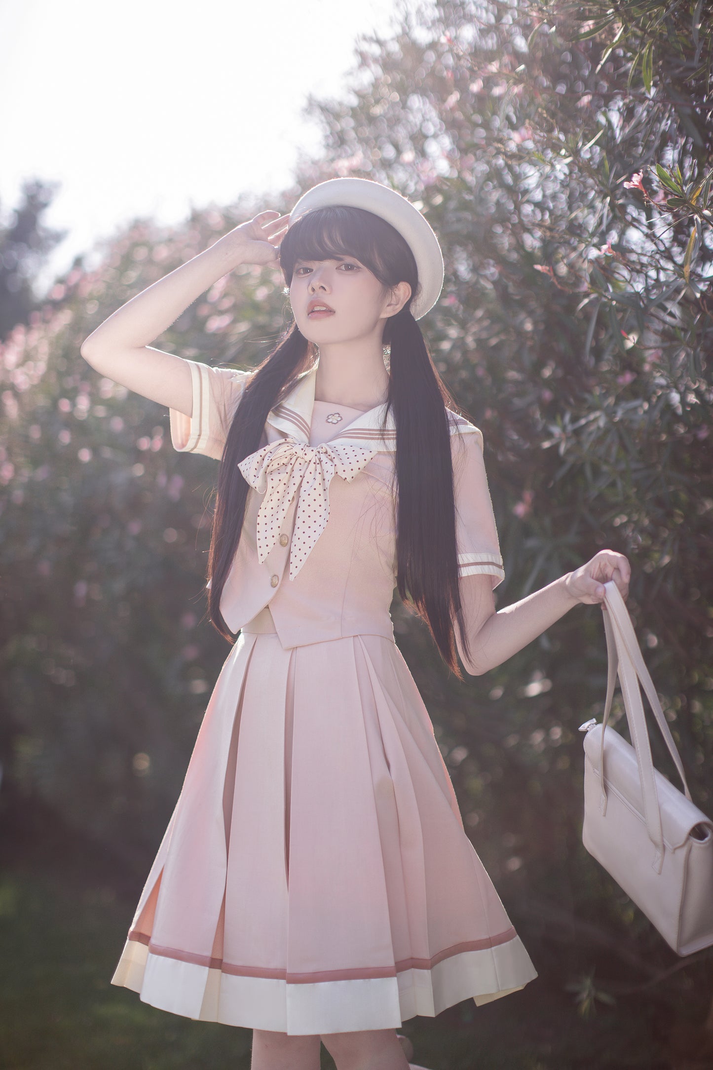 初桜 リボンタイ付きセーラーカラートップス