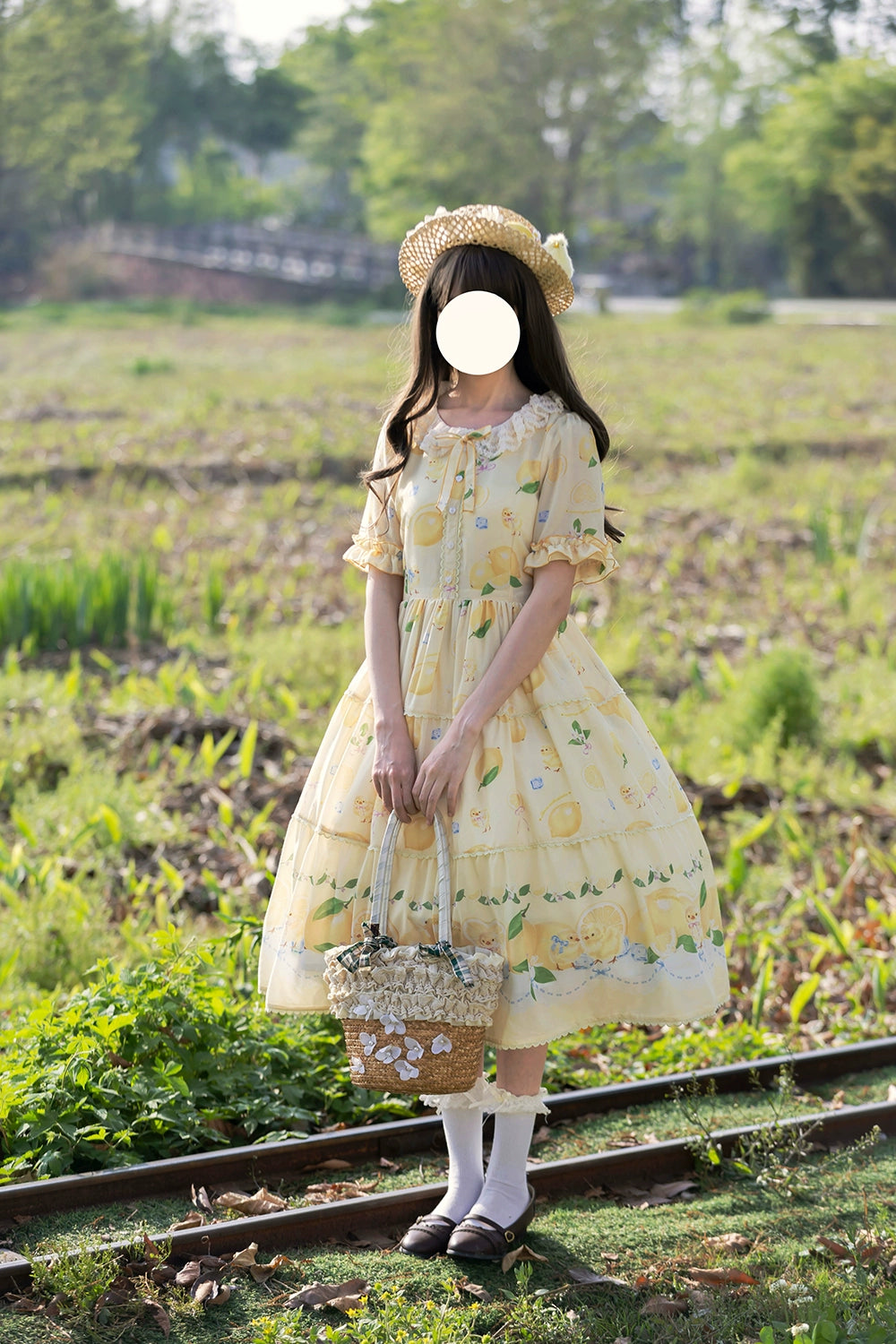 【予約販売】Lemon Sweetie プリント半袖ワンピース・デイリータイプ