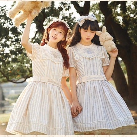 Go Picnicking Striped Short Sleeve Dress
