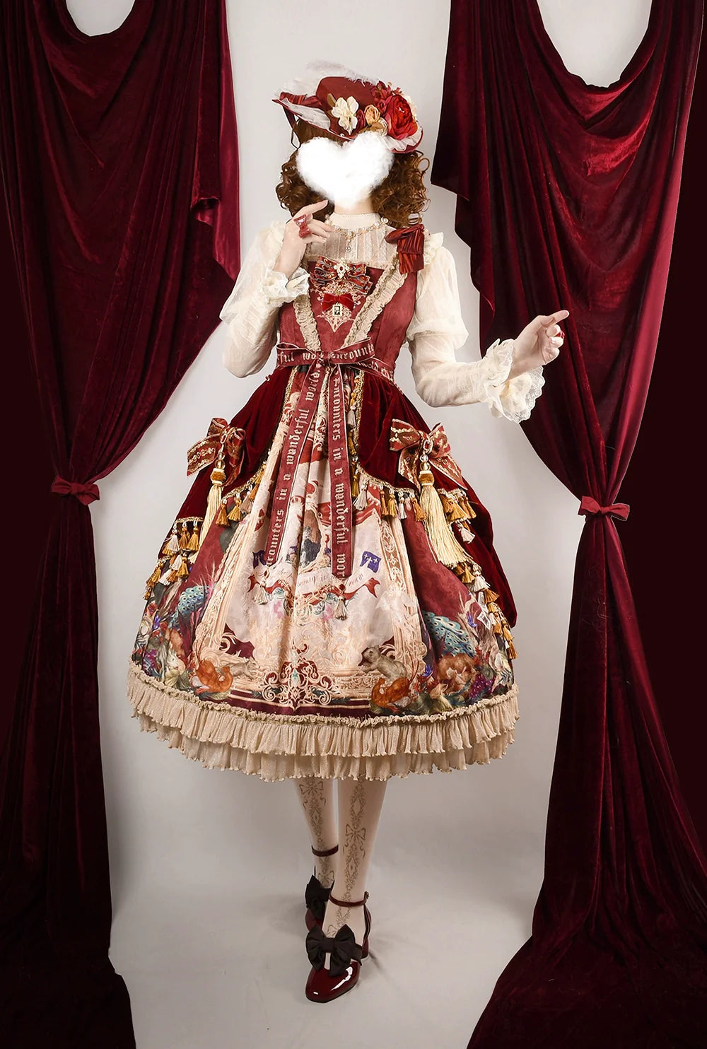 【同時購入のみ】Wanhua Mirror ベルベットオーバースカート キルトピン付