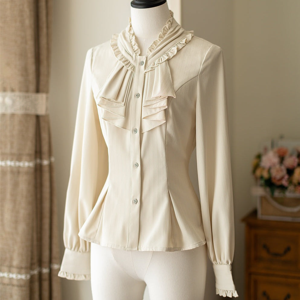 Forest Knows Fall Classical Ruffle Blouse [20% off when purchased together]