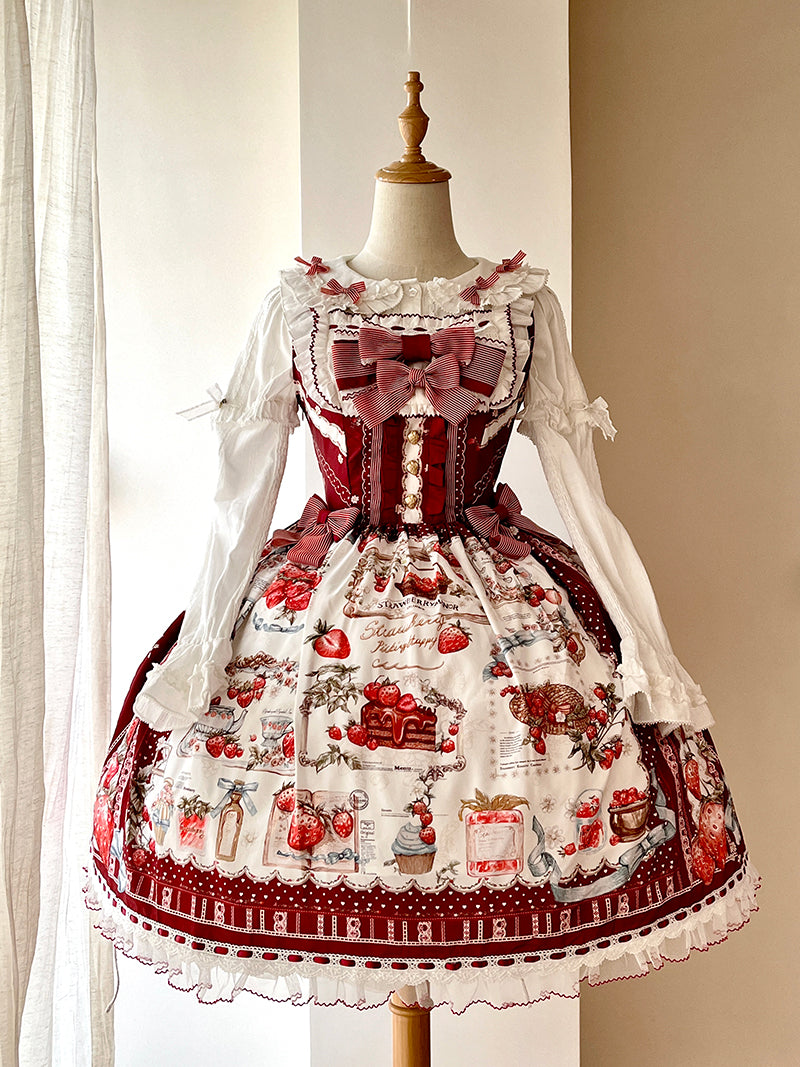 [Pre-orders available until 2/26] Strawberry Manor Print Jumper Skirt