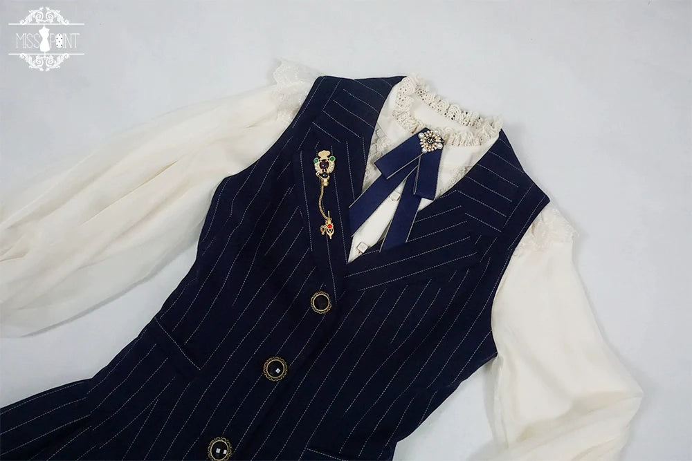 [Pre-order] British Classical Lolita Vertical Striped Vest