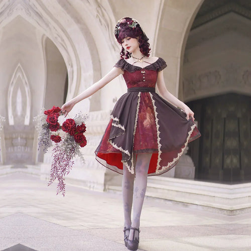 Porcelain Flower Garden ベール付きワンピース