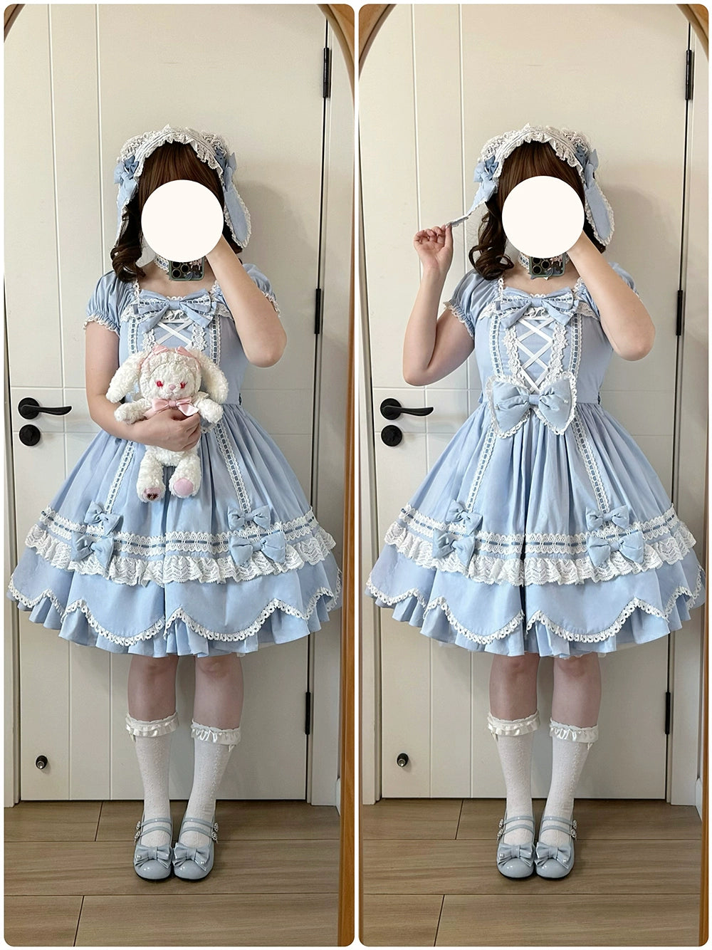 【受注予約6/12まで】Antique Petal Rabbit リボンワンピース