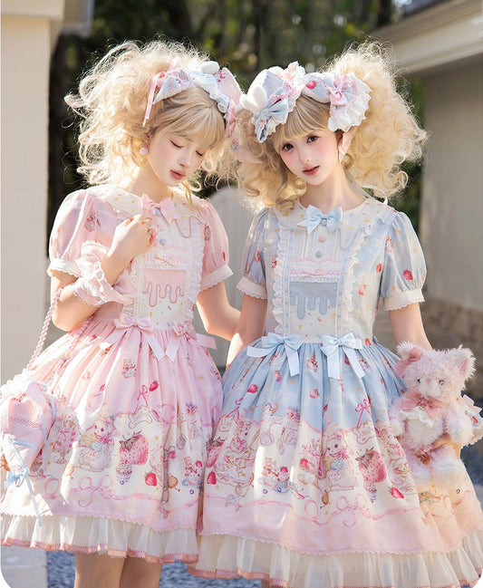 【受注予約1/7まで】Bunny Bakery 付け袖付きワンピース・オーガンジータイプ