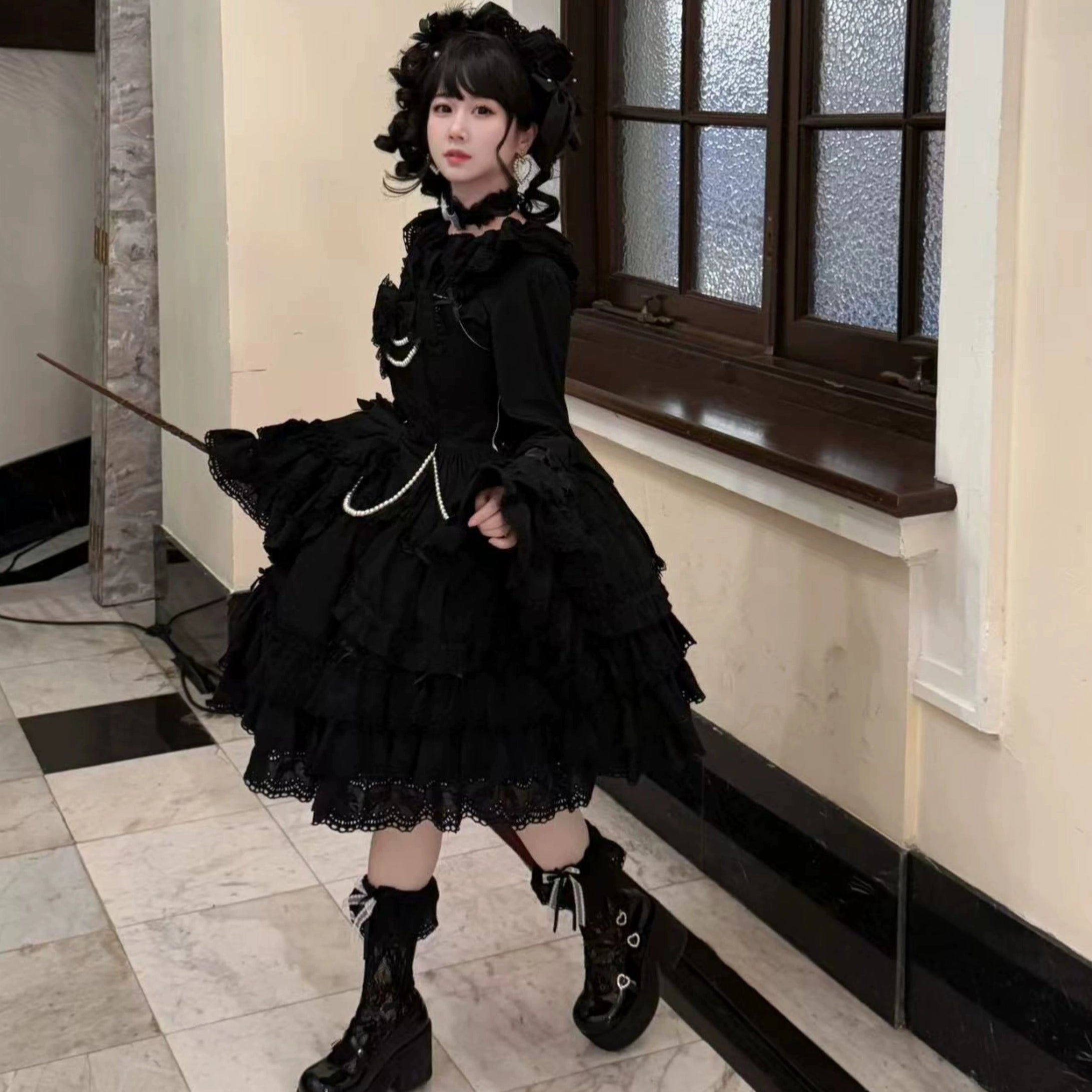 [Pre-orders available until 2/16] Pure Love Heart Language Ribbon and Lace Jumper Skirt
