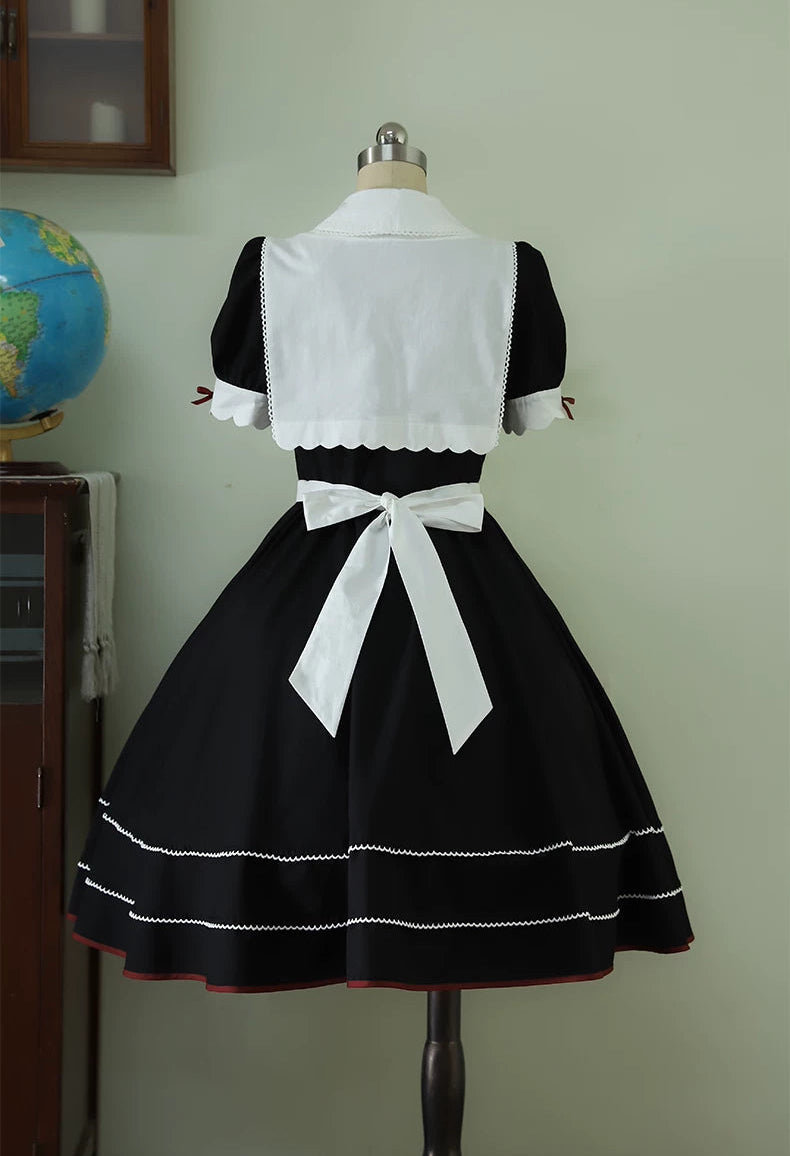 【受注予約9/8まで】Delicious Cherry ブラックワンピースとエプロン