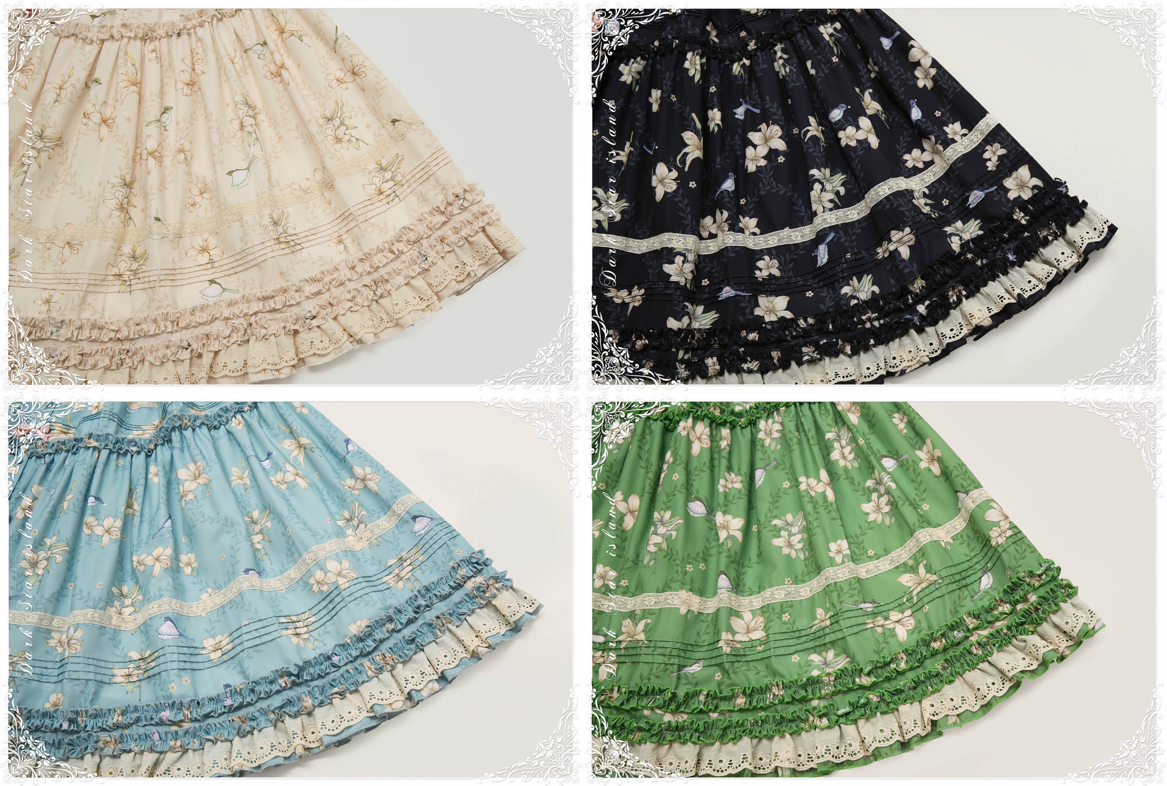 Lily and Wind Classical Print Skirt and Top