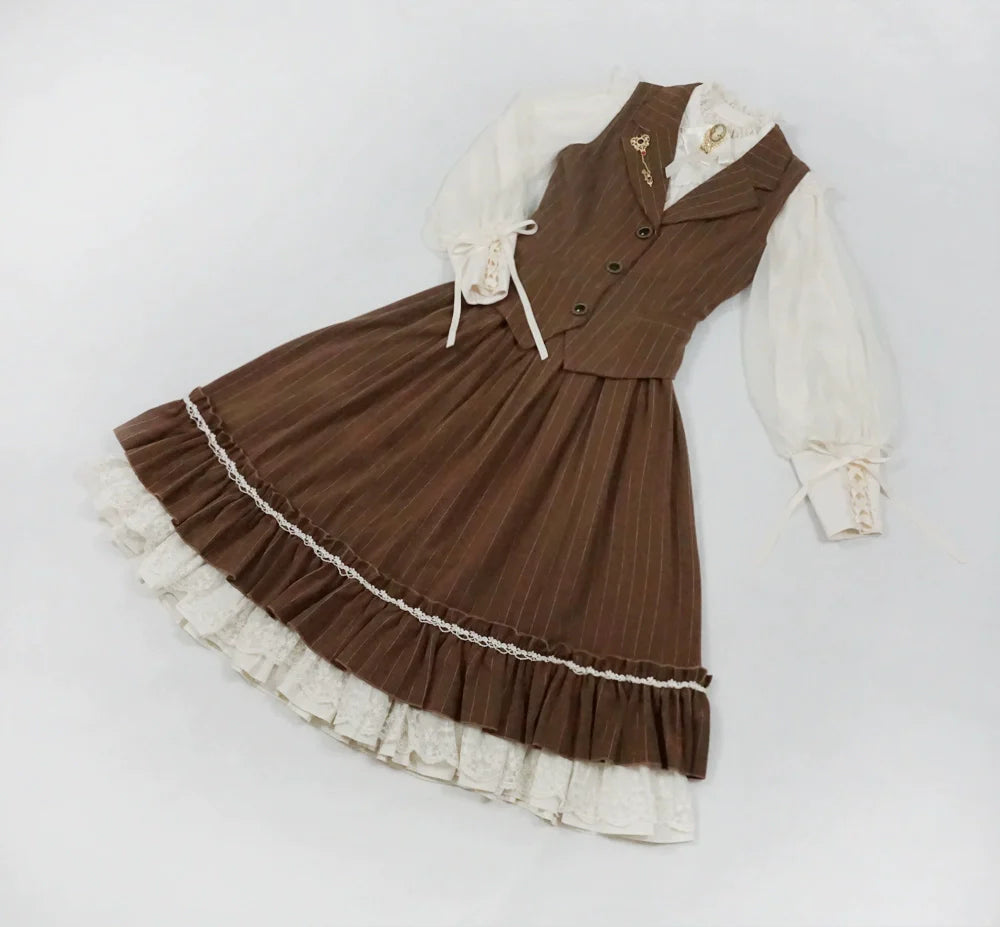 [Pre-order] British Classical Lolita Vertical Striped Vest