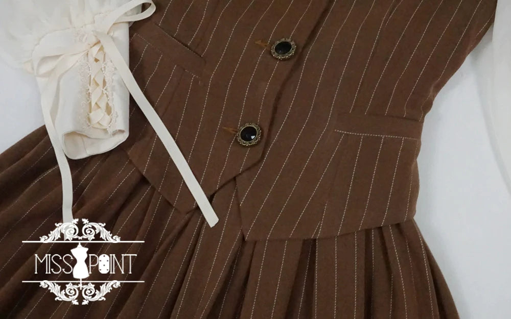 [Pre-order] British Classical Lolita Vertical Striped Vest