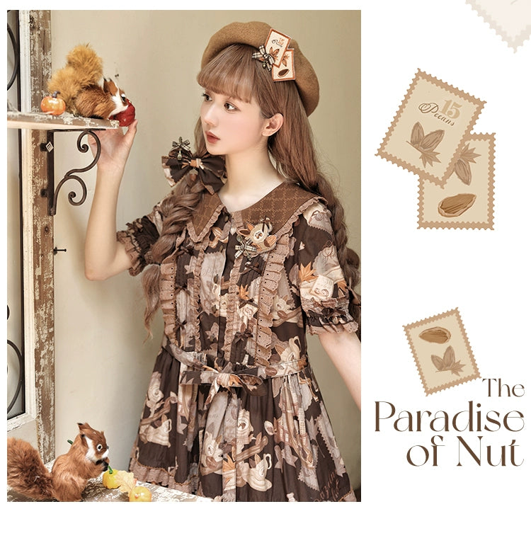 [Pre-orders available until 9/11] The Paradise of Nuts short-sleeved dress, long length