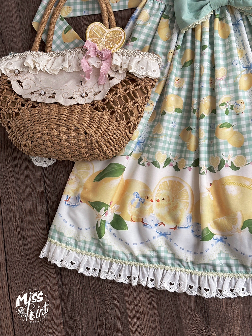 【受注予約5/14まで】Lemon Sweetie プリントジャンパースカート・ミドル丈