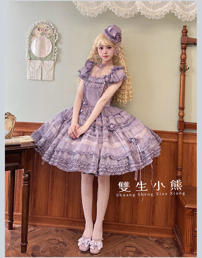 【受注予約4/28まで】Camellia Dream スクエアネックワンピース・ショート丈