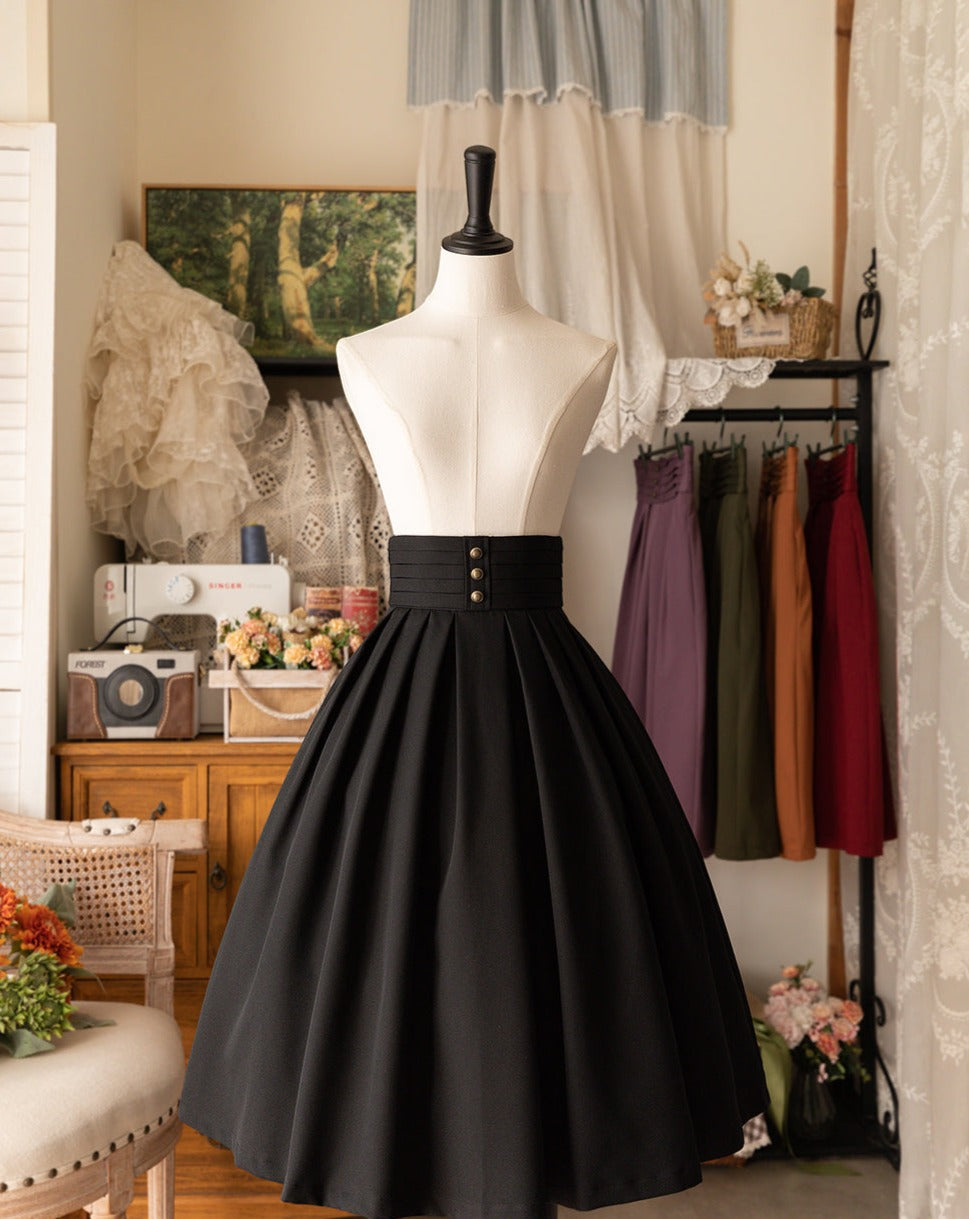 [Pre-order] Forest Basket 4.0 tuck skirt with ribbon hair accessory