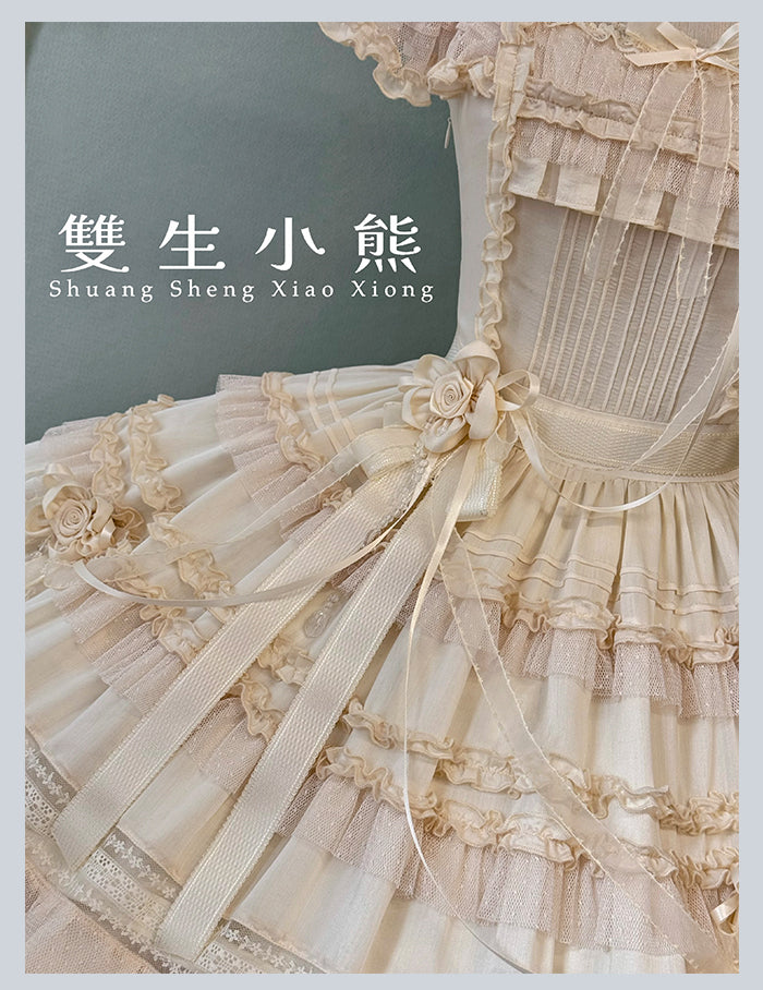 【受注予約4/28まで】Camellia Dream スクエアネックワンピース・ショート丈