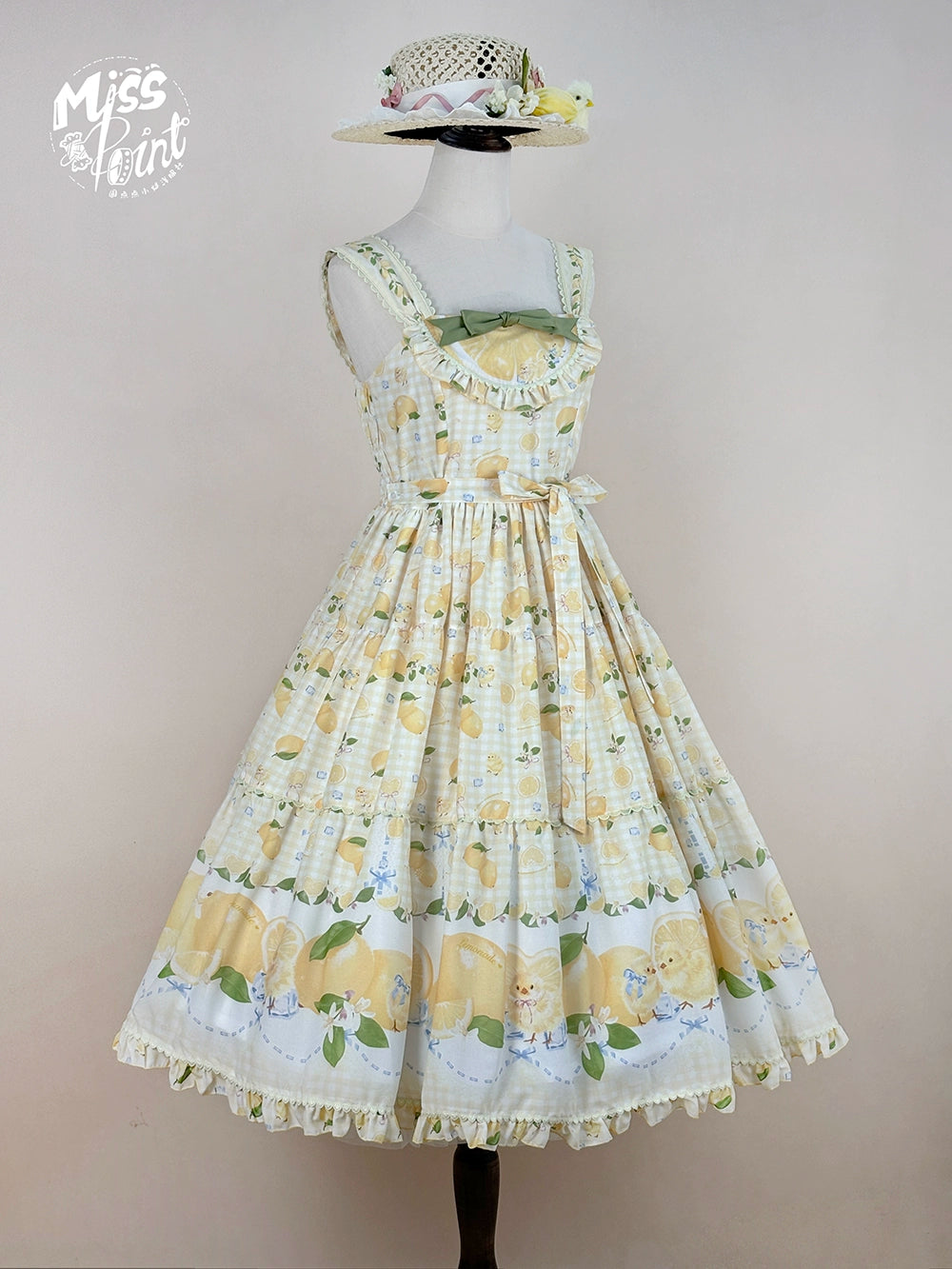 【受注予約5/14まで】Lemon Sweetie プリントジャンパースカート・ロング丈
