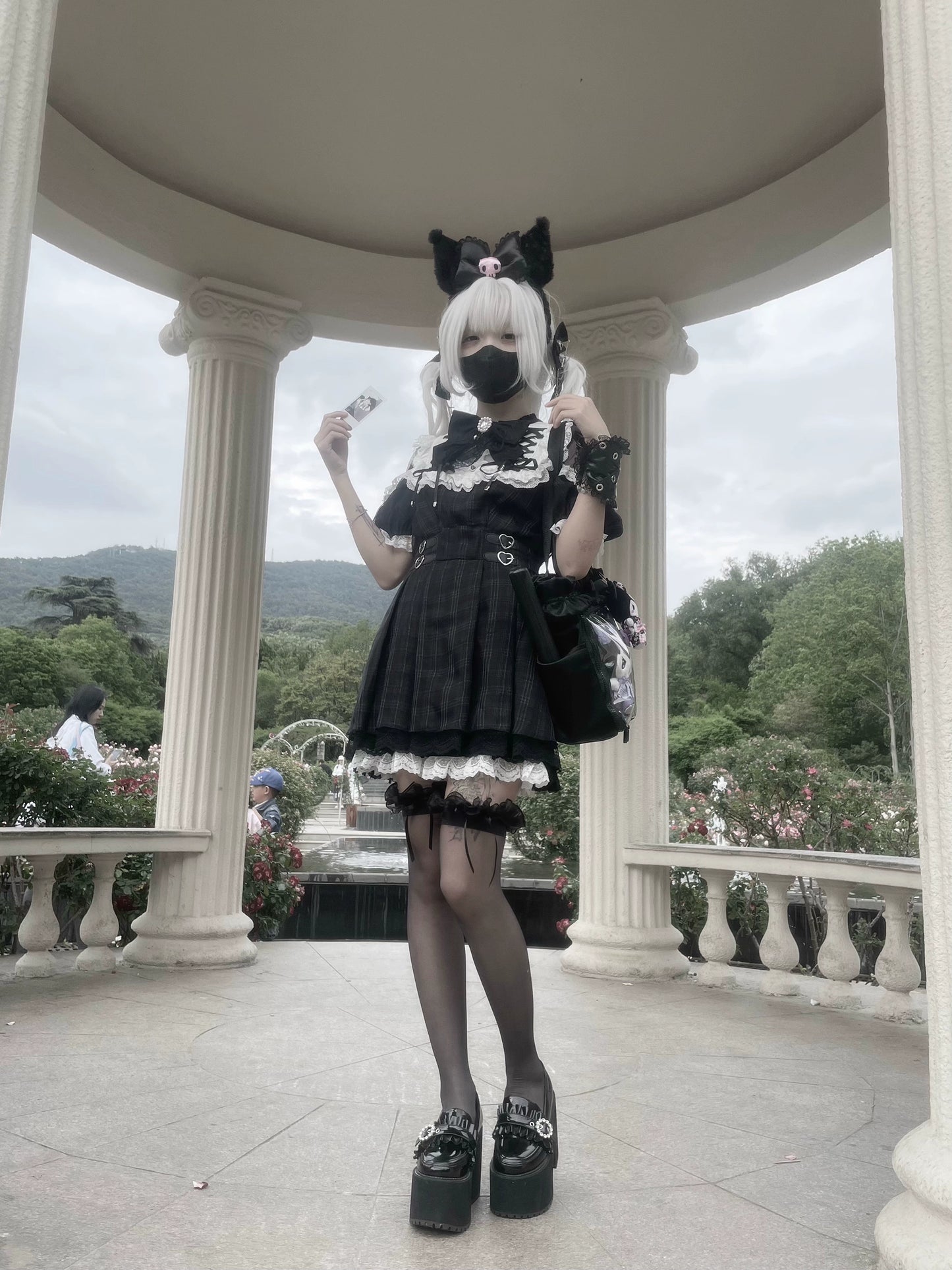 【予約販売】 Angel Heartbeat Black フリルチェックミニ丈ワンピース