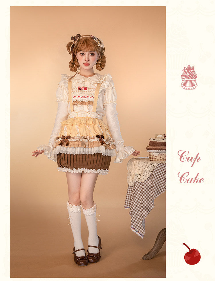 【受注予約1/26まで】Sweet Cup Cake サスペンダースカート