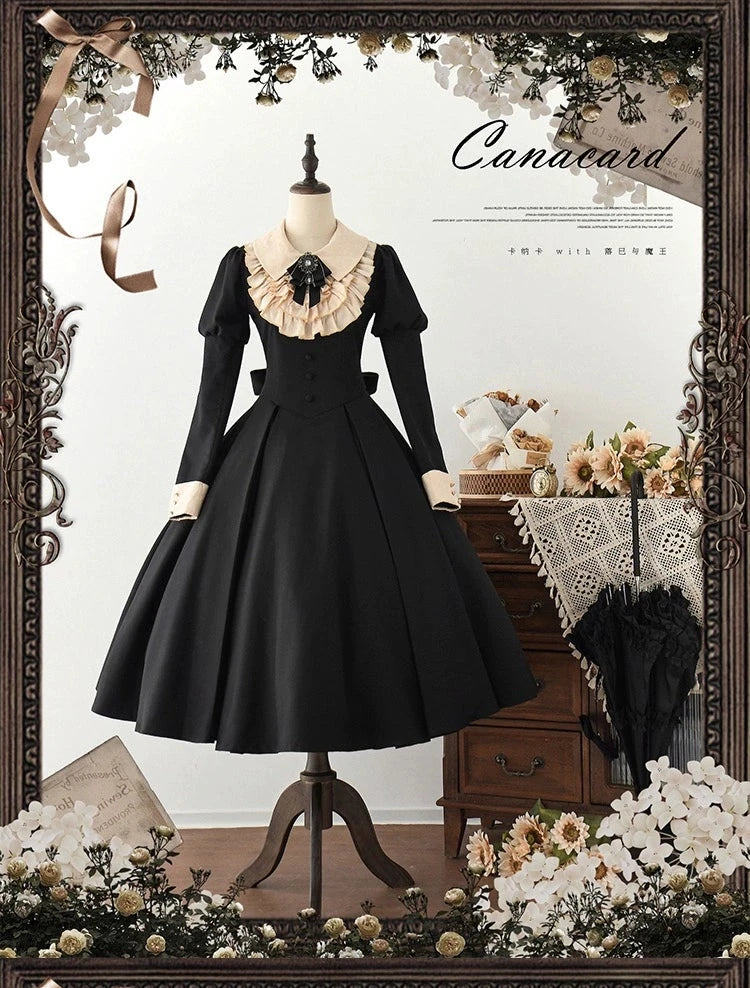 【再販・受注予約2/9まで】黎明の時 リボンタイ付クラシカルワンピース
