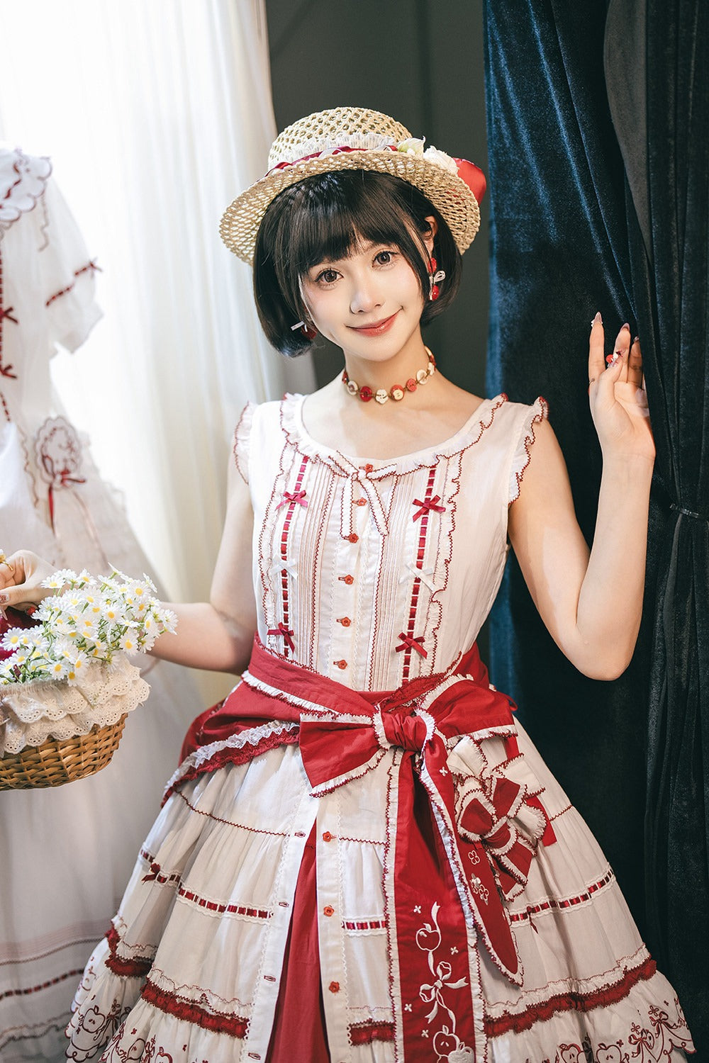 【受注予約7/22まで】四季の果樹園 ティアードジャンパースカート