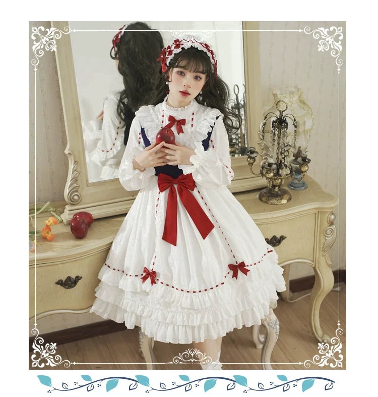 Snow White ３段フリルの半袖ワンピースと長袖ワンピース