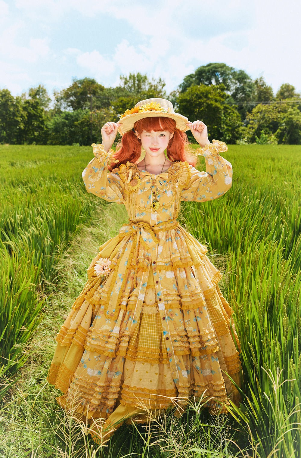 [Pre-order] Gardening Sunflower Luxury Dress