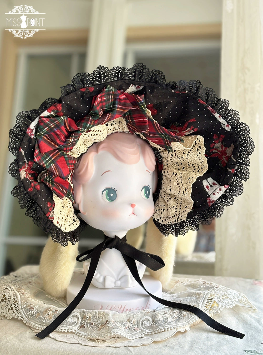 予約販売【同時購入のみ】Sweet Berry Rabbit ボンネット・カチューシャ・布ベルト