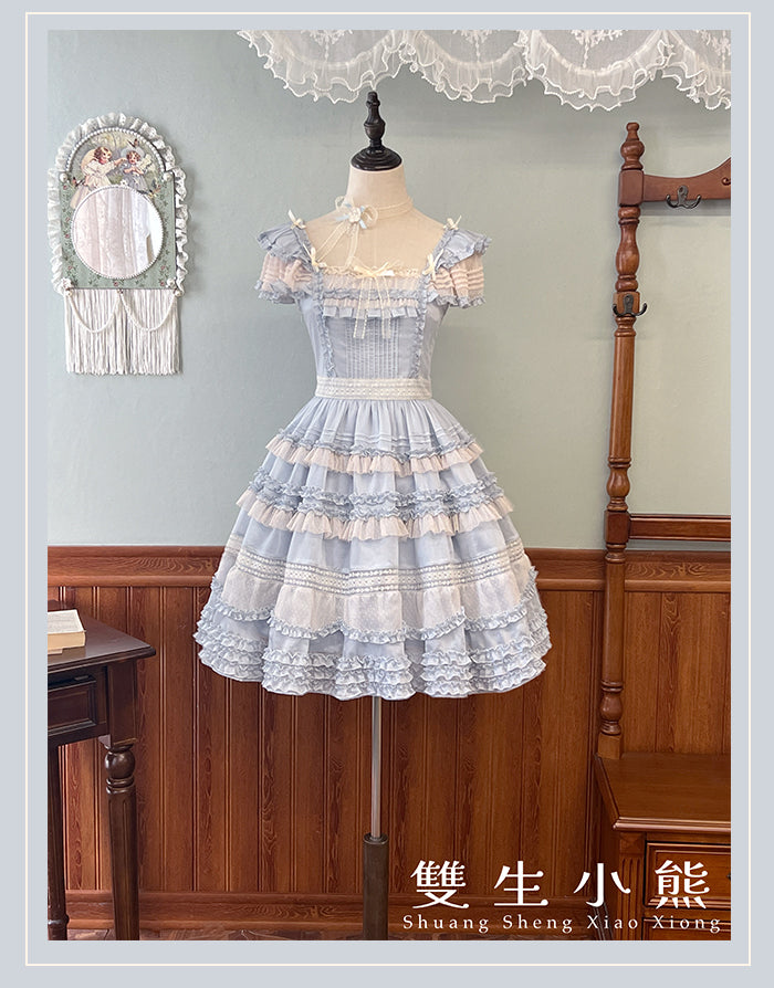 【受注予約4/28まで】Camellia Dream スクエアネックワンピース・ショート丈