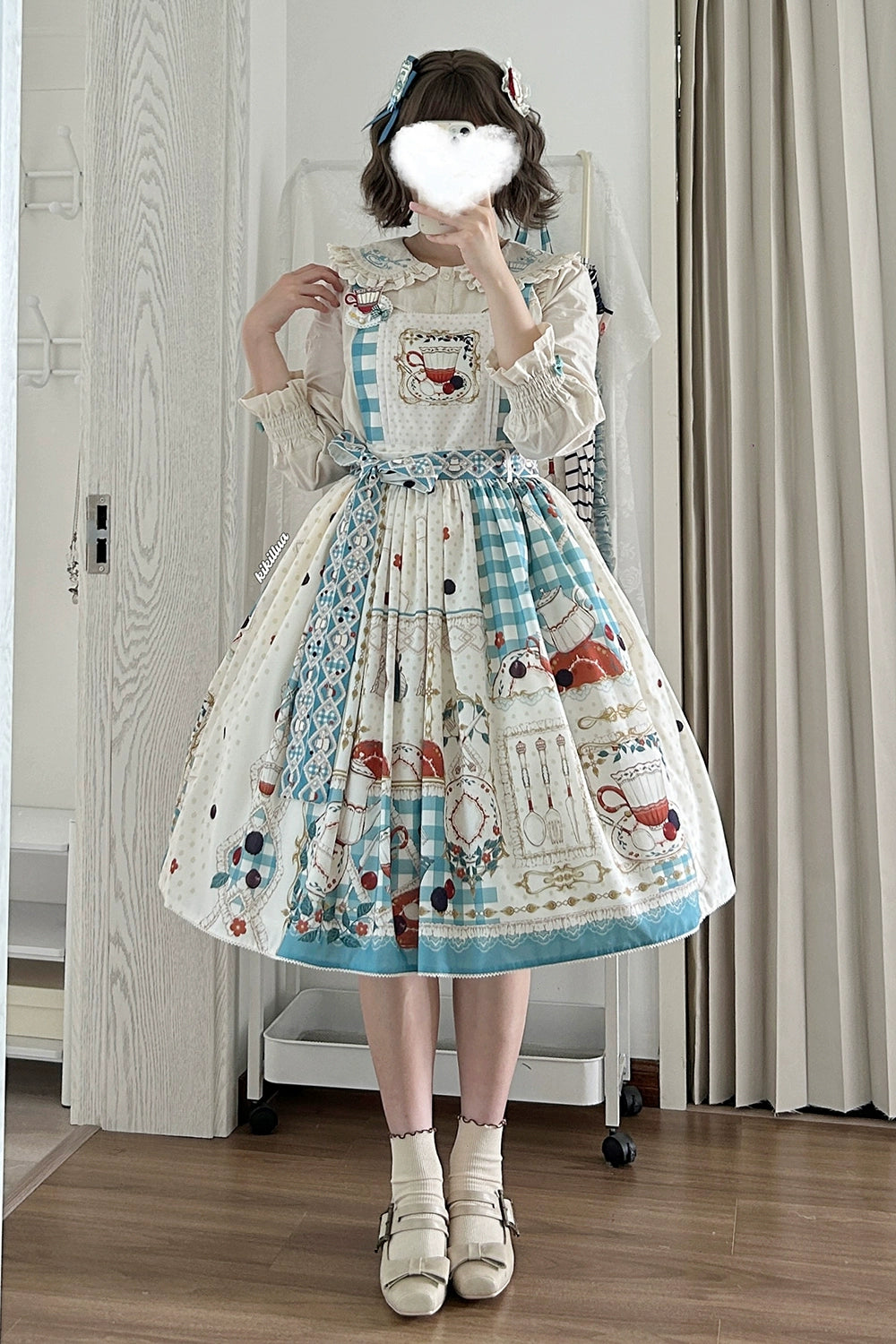 【予約販売】Picnic Tea Party 2wayサロペットスカート