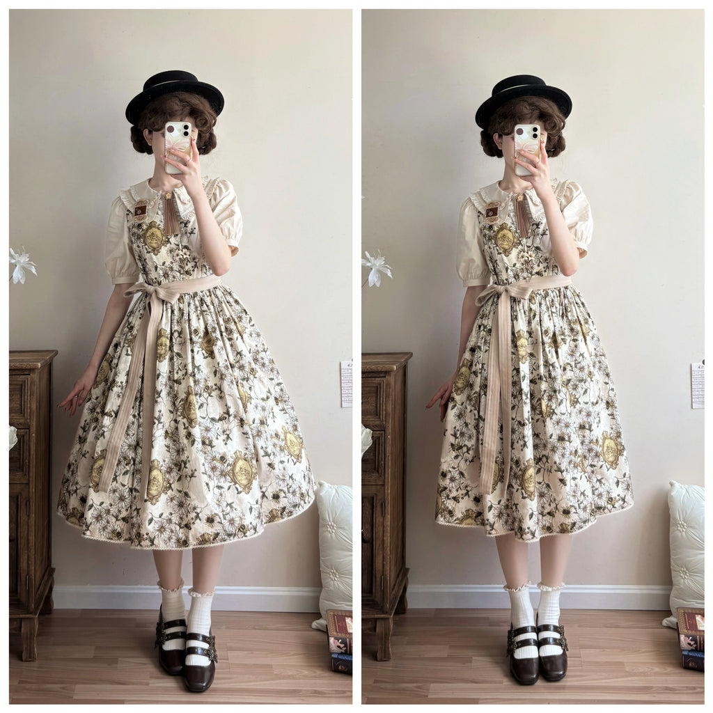 【受注予約10/8まで】Wild Daisies in the Garden ジャンパースカート