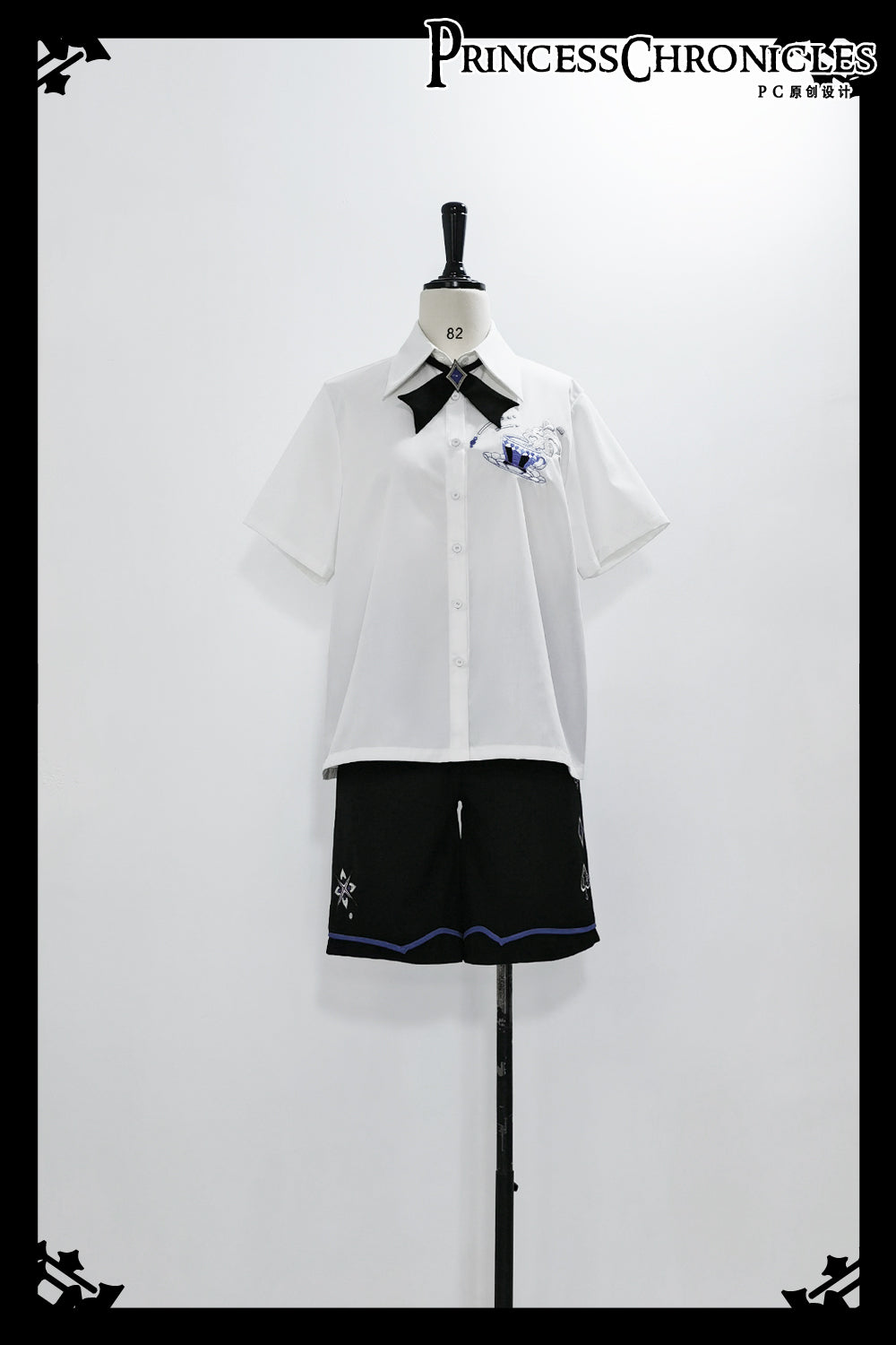 【予約販売】皇子系 ティーカッププリントのホワイトブラウス