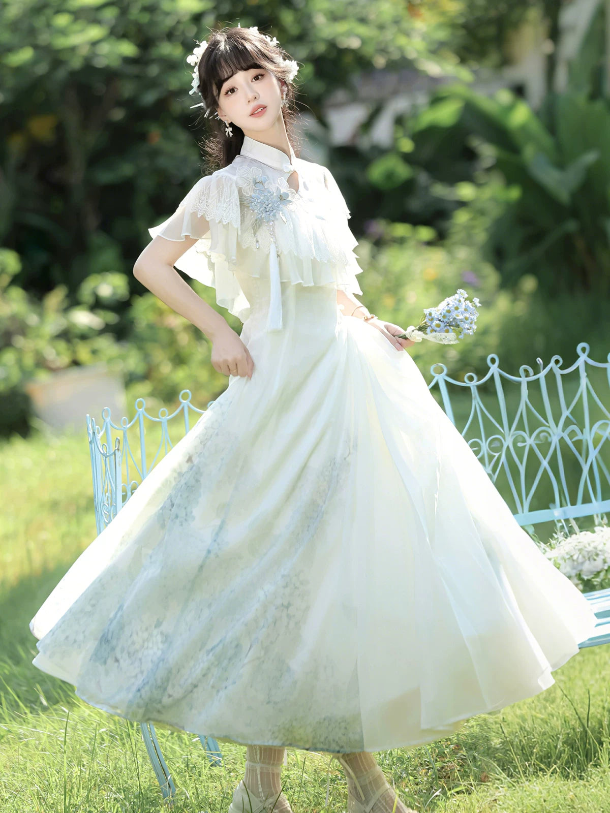 紫陽花玻璃 華ロリ ジャンパースカート＆ボレロセット・ロング丈