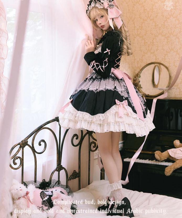 【再販・受注予約12/23まで】Lace Figure プリントジャンパースカート