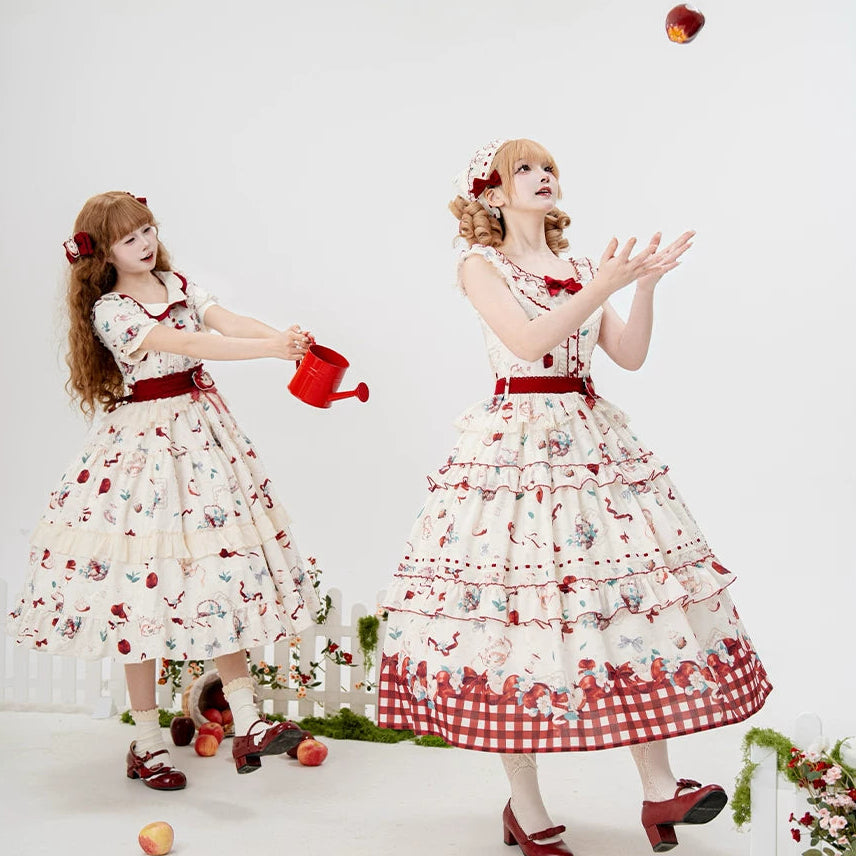 【受注予約9/2まで】Natural Apple Tea ガーデンジャンパースカート・オフホワイト