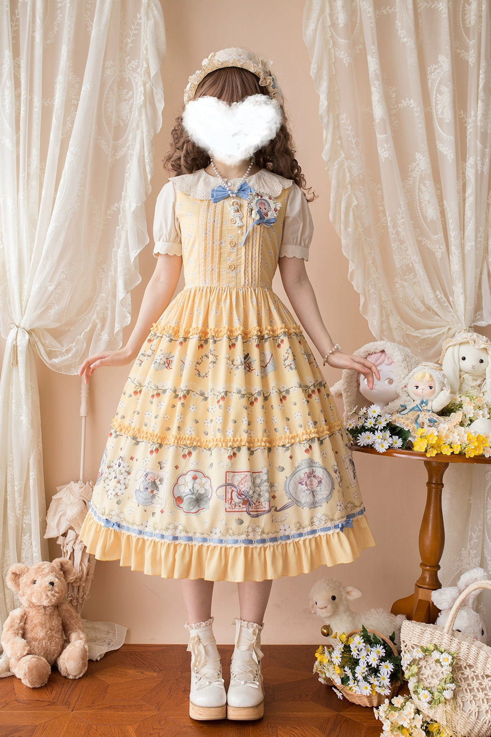 【予約販売】Sweetie Sheep プリントジャンパースカート