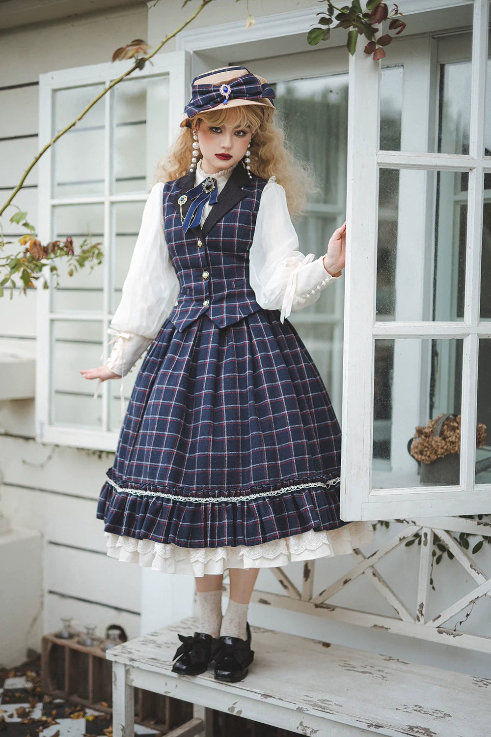 [Pre-order] British Classical Lolita Warm Check Vest