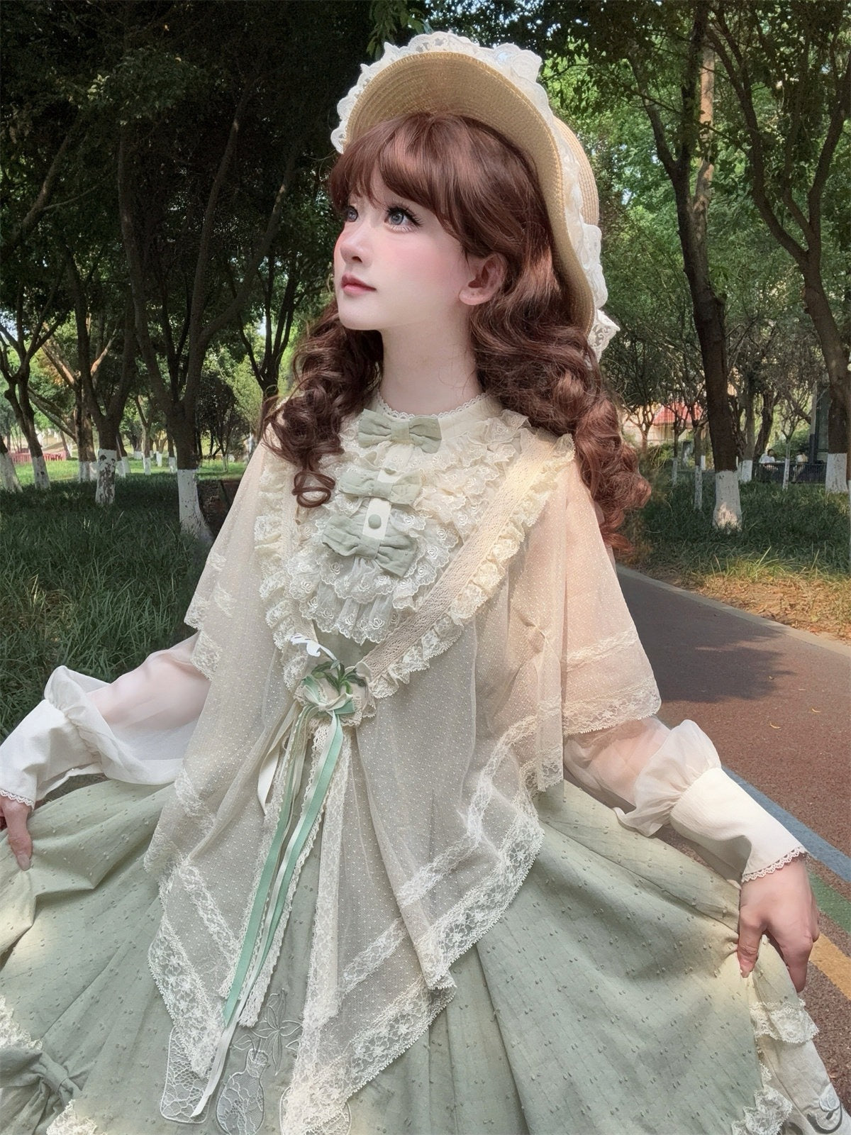 【受注予約7/29まで】青磁の百合 長袖ワンピース