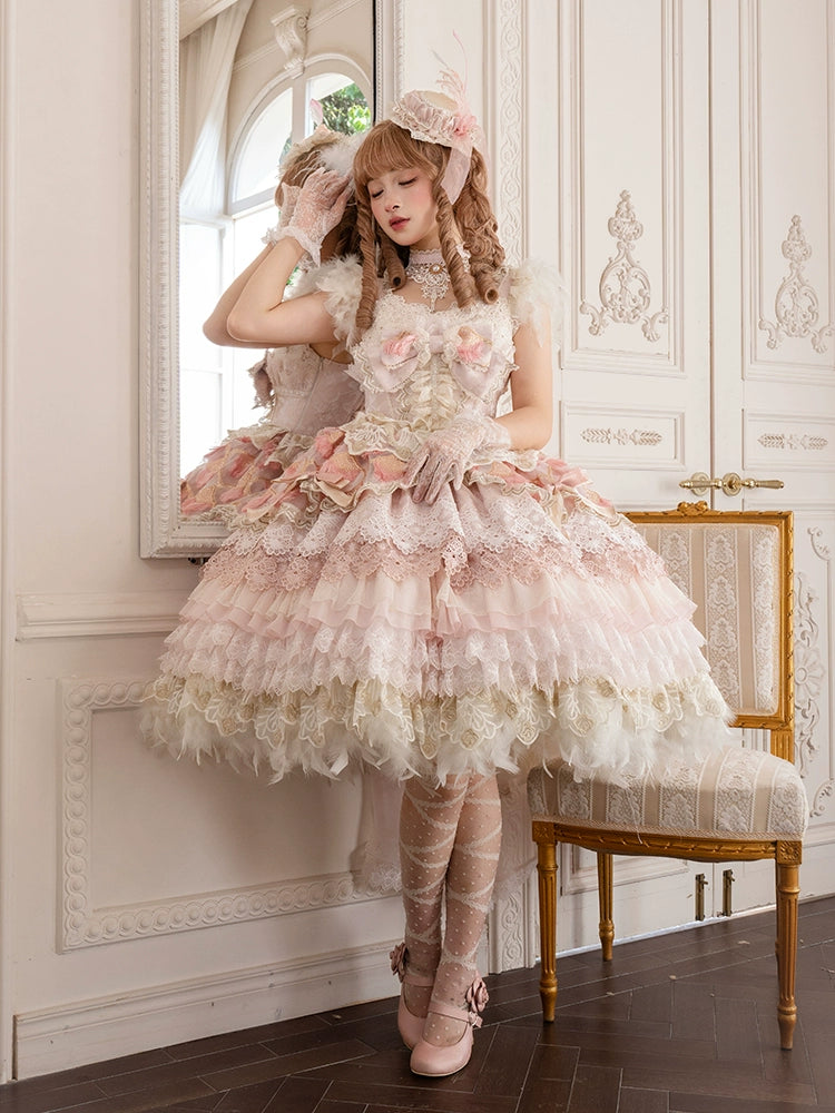 【受注予約6/18まで】Peacock Feather プリンセスドレス・ピンク