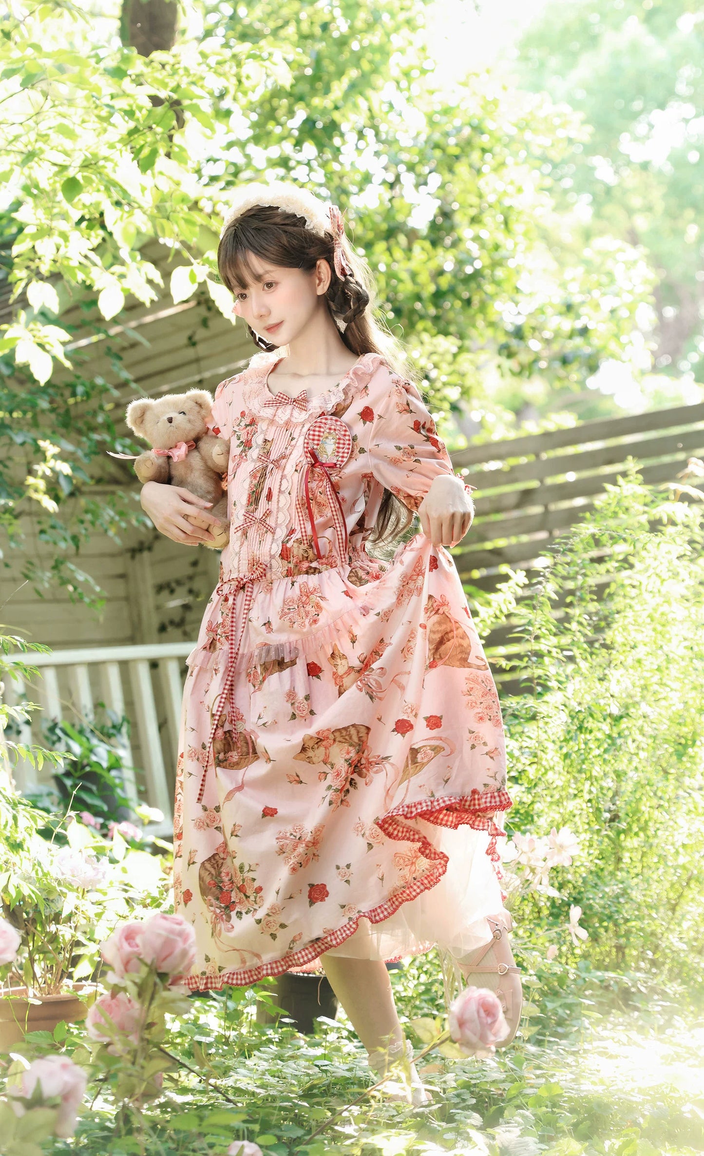 【受注予約6/19まで】Rural Cat プリントワンピース