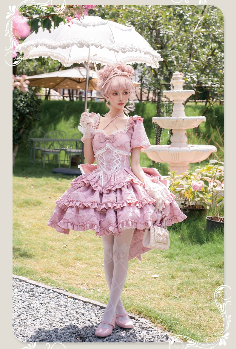 【予約販売】Puff Rose クロスネックワンピース 全4色