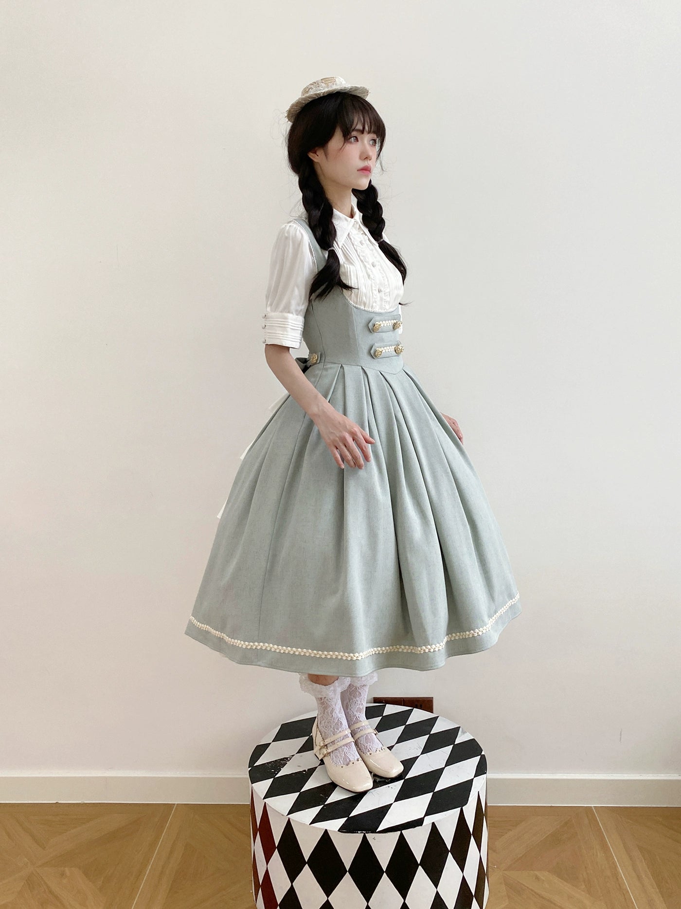 [Resale/Pre-orders available until 10/28] Bright Moon Corset Jumper Skirt, Plain Type [Light Blue]