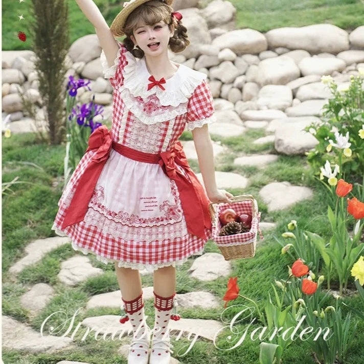 Strawberry Basket 丸襟ワンピース