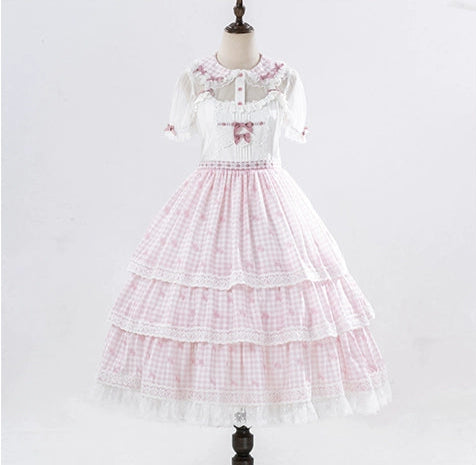 【受注予約8/18まで】Strawberry Sunshine Picnic  カントリー風ジャンパースカートとエプロン