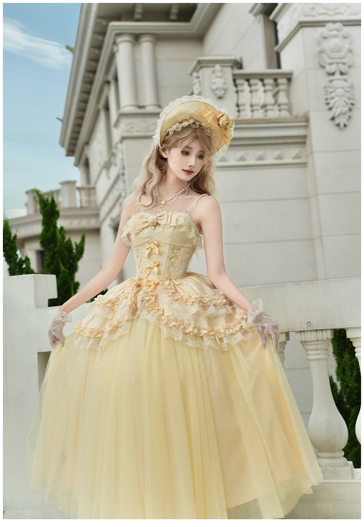 Rose Gold フリルトップスとスカート ロング丈・ショート丈